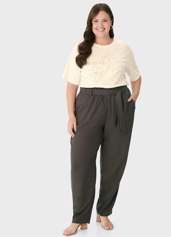 Malwee - Blusa Box Floral em Puff PlusOff White 2