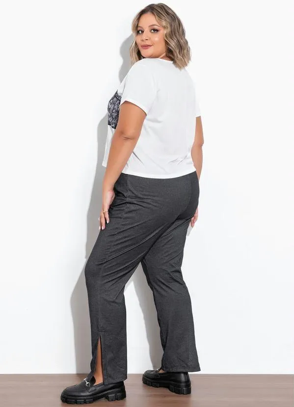 Marguerite - Blusa Branca com Estampa Localizada Plus Size 4