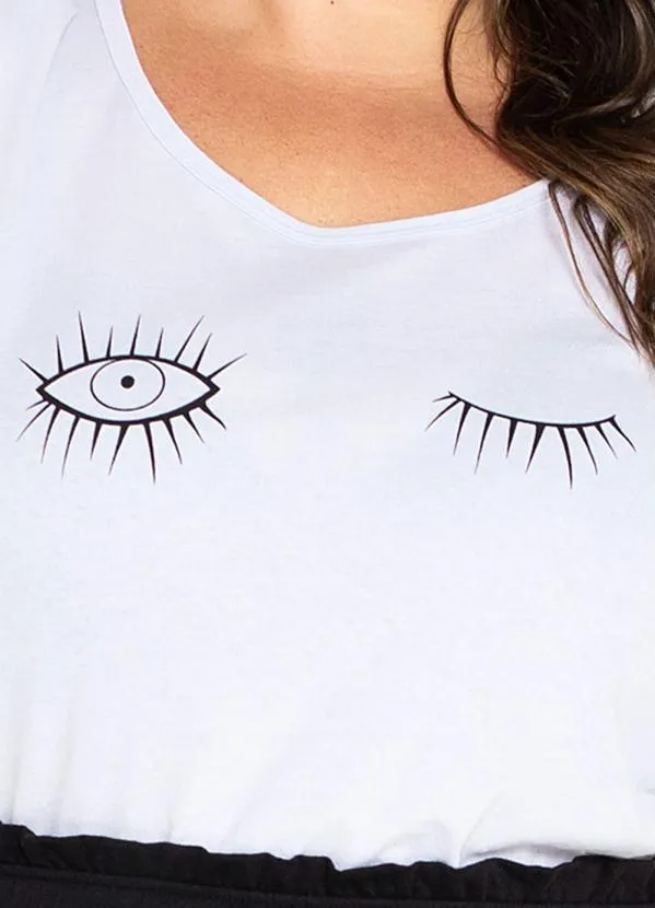 Marguerite - Blusa Branca com Estampa Plus Size 3