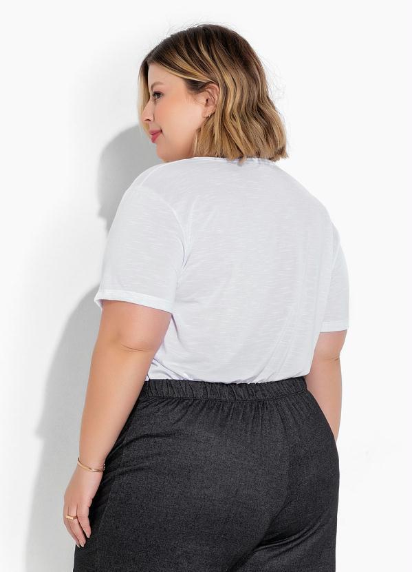 Marguerite - Blusa Branca com Estampa Plus Size 6