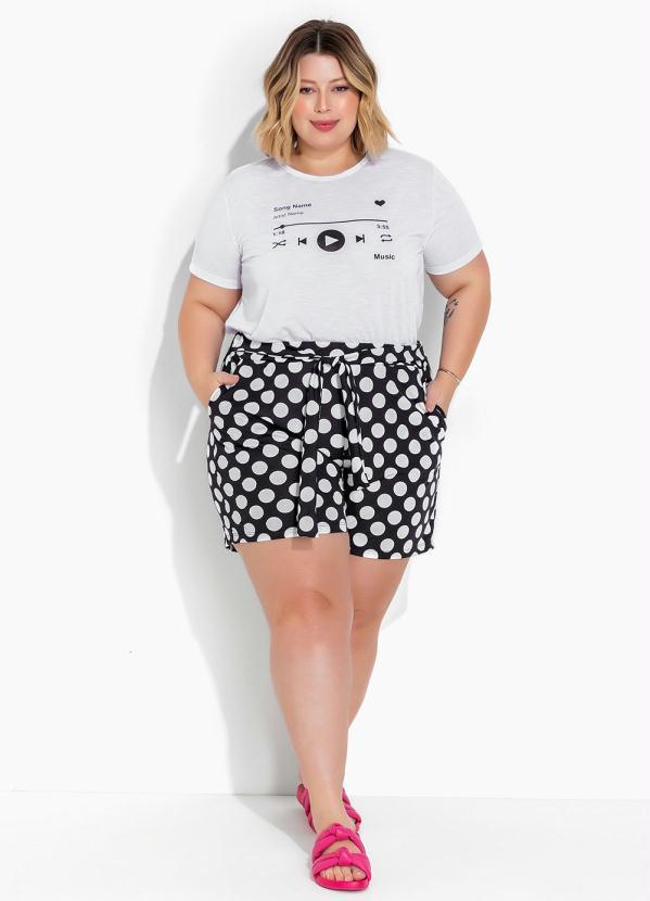 Marguerite - Blusa Branca com Estampa Plus Size 2