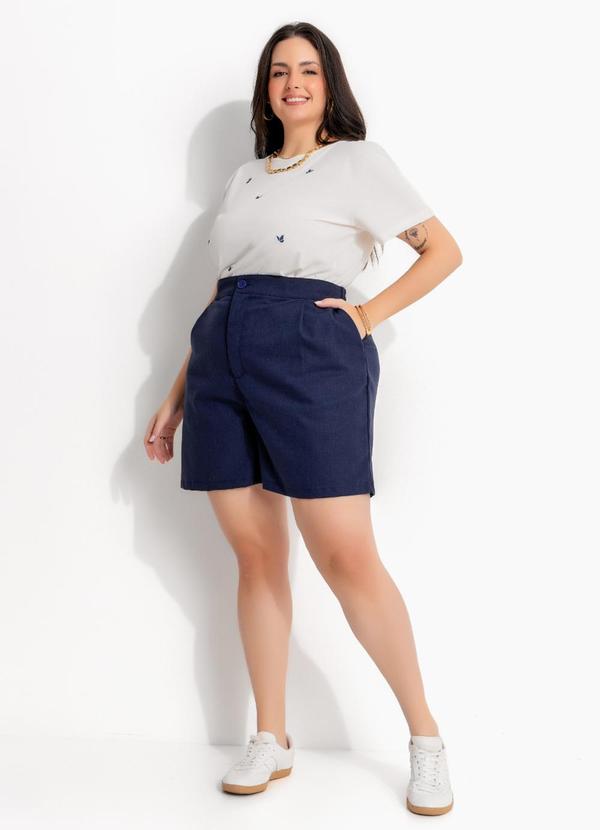 Marguerite - Blusa Branca em Malha com Bordados de Borboletas