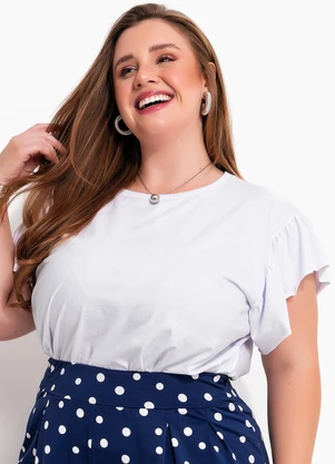 Marguerite - Blusa Branca em Malha de Algodão - MARGUERITE