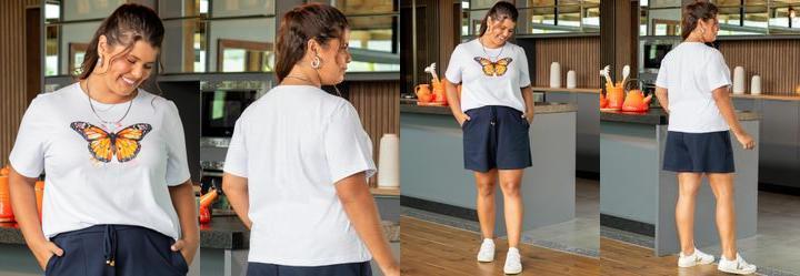 Blusa Branca em Malha de Algodo