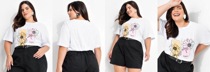 Blusa Branca em Malha de Algodo