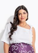 Blusa Branco em Malha de Algodo