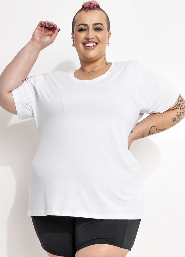 Marguerite - Blusa Branco em Microfibra - Dry Fit Uv50+