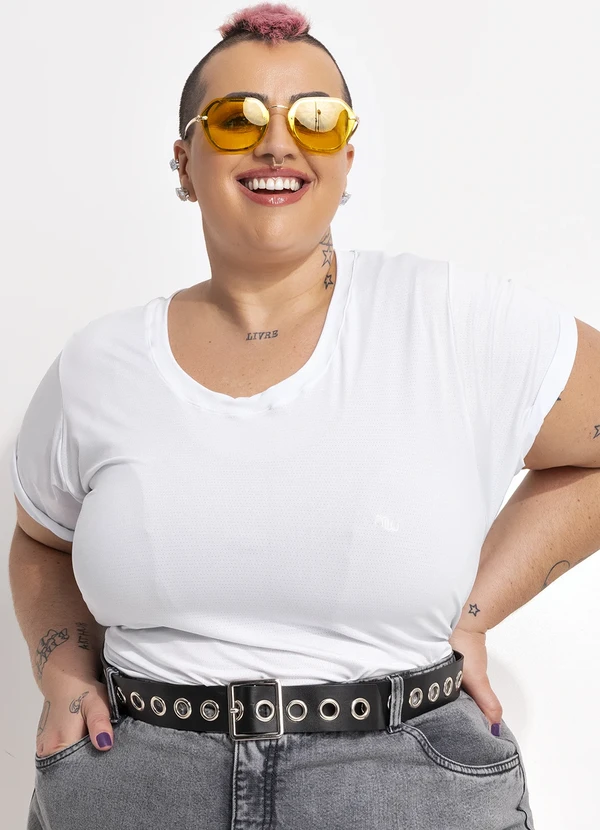 Marguerite - Blusa Branco em Microfibra - Dry Fit Uv50+ 4