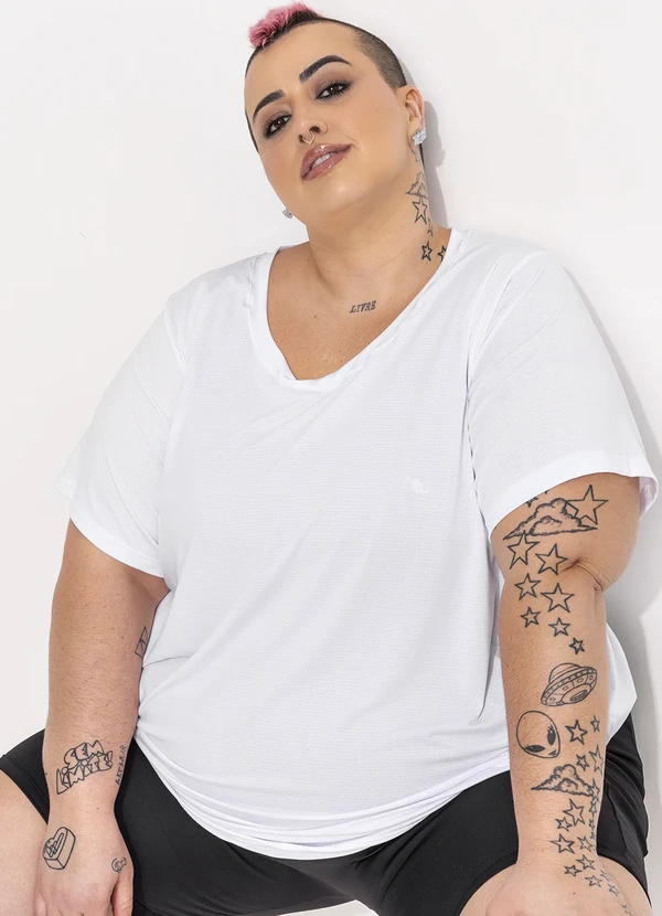 Marguerite - Blusa Branco em Microfibra - Dry Fit Uv50+ 7
