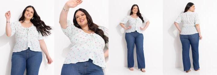 Blusa Branco em Tecido Plano Bordado