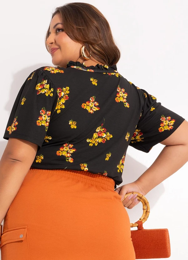 Marguerite - Blusa Buquê de Flores em Malha de Viscose 2