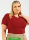 Cativa - Blusa Canelada Básica Plus Size Azul - variação: Vermelho