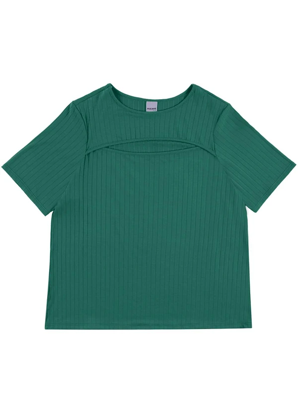 Malwee - Blusa Canelada Cut Out PlusVerde  3