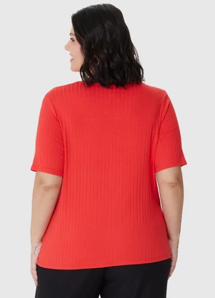 Malwee - Blusa Canelada Cut Out PlusVermelho - MALWEE