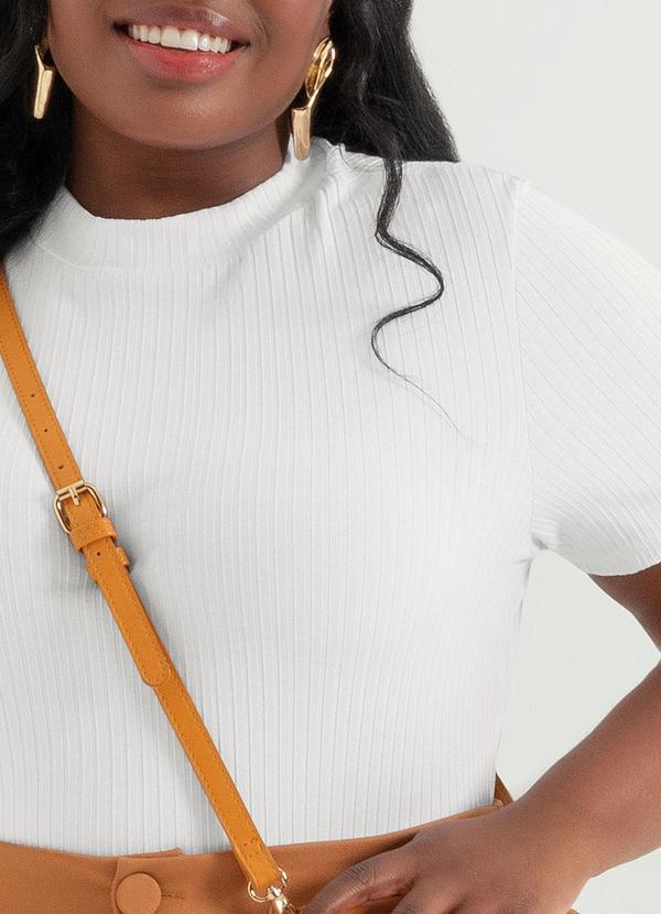 Cativa - Blusa Canelada de Gola Alta Branco 1