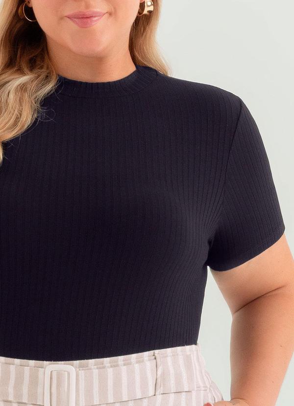 Cativa - Blusa Canelada de Gola Alta Preto 2