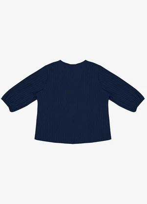 Infinita Cor - Blusa Canelada Plus Azul - INFINITA COR