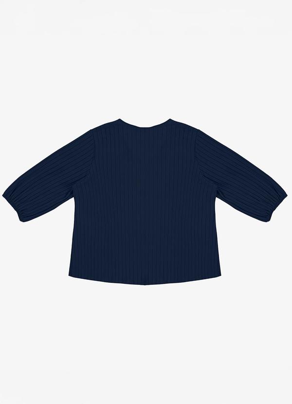 Infinita Cor - Blusa Canelada Plus Azul 2