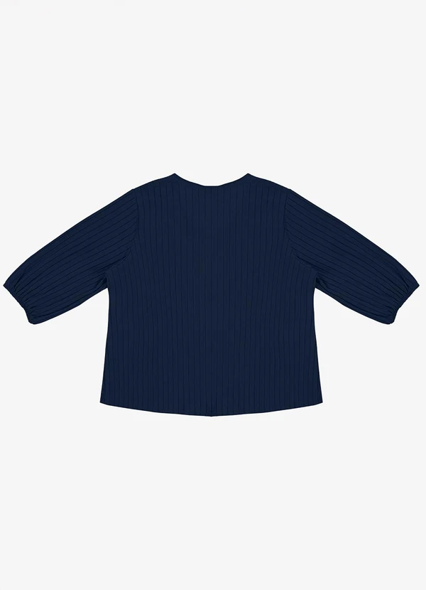 Infinita Cor - Blusa Canelada Plus Azul 2