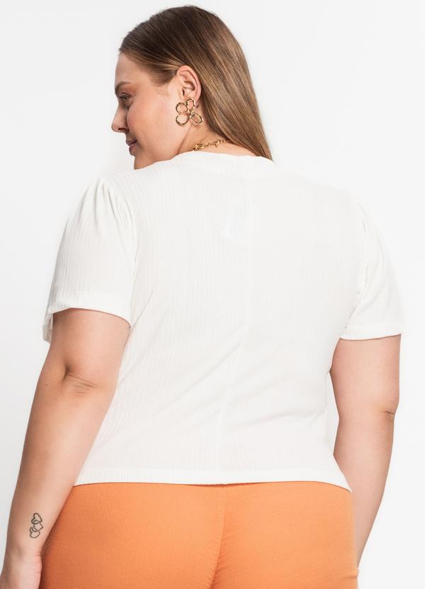 Infinita Cor - Blusa Canelada Plus Bege 2