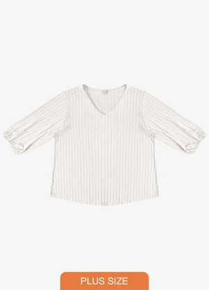 Infinita Cor - Blusa Canelada Plus Bege - INFINITA COR
