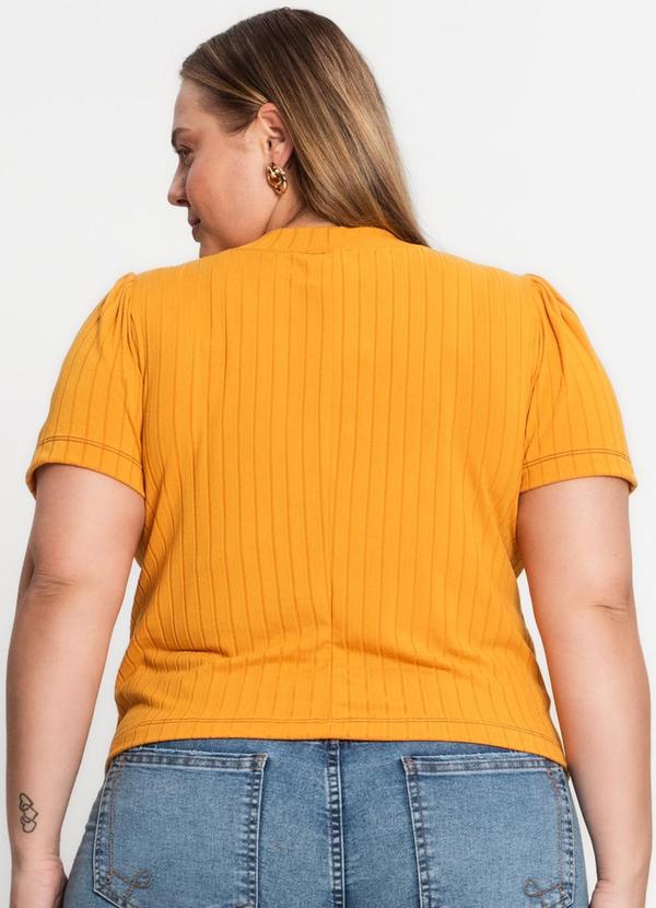 Infinita Cor - Blusa Canelada Plus Infinita Cor Amarelo 2