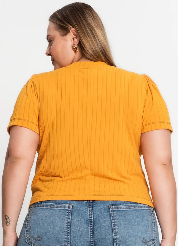 Infinita Cor - Blusa Canelada Plus Infinita Cor Amarelo 2