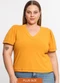 Infinita Cor - Blusa Canelada Plus Verde - variação: Amarelo