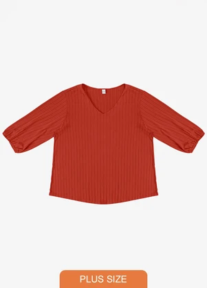 Infinita Cor - Blusa Canelada Plus Laranja - INFINITA COR