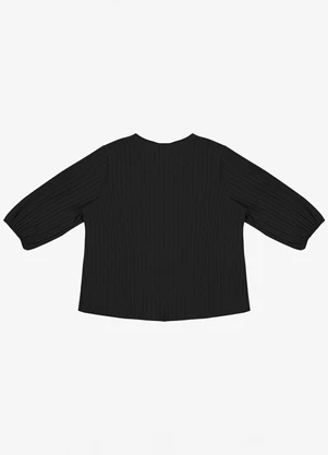 Infinita Cor - Blusa Canelada Plus Preto - INFINITA COR