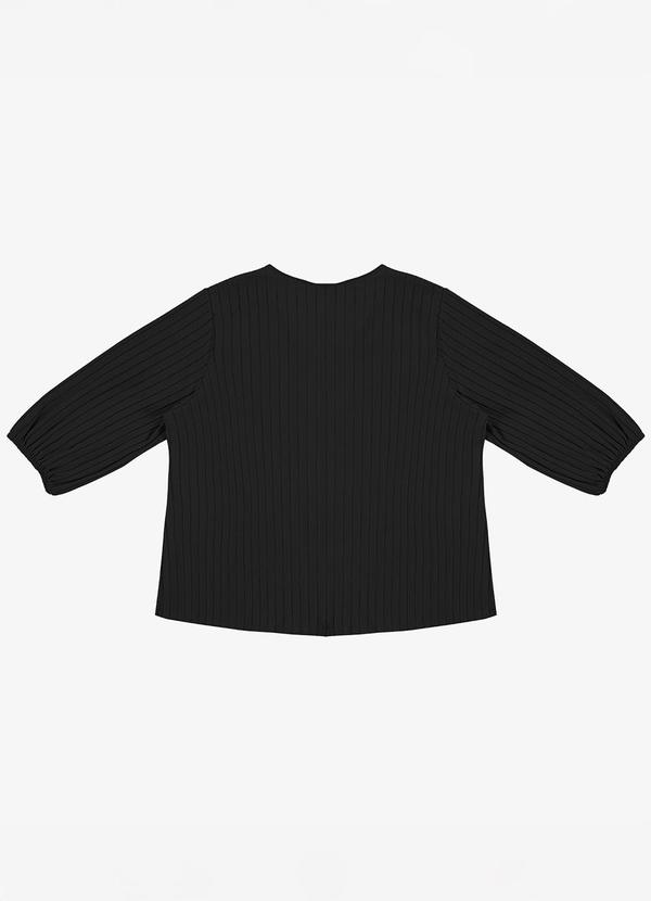 Infinita Cor - Blusa Canelada Plus Preto 2