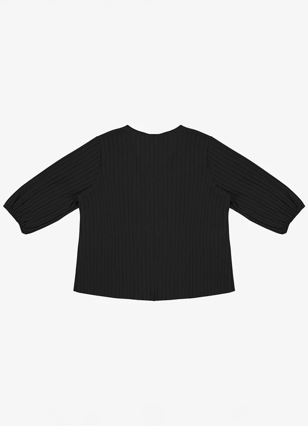 Infinita Cor - Blusa Canelada Plus Preto 2