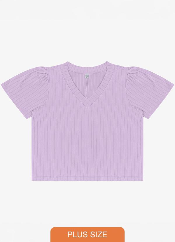 Infinita Cor - Blusa Canelada Plus Roxo
