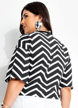 Marguerite - Blusa Chevron em Malha de Algodão - MARGUERITE