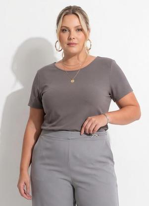 Blusa (Cinza) em Malha Crepe Encorpada