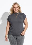 Blusa Cinza em Malha de Viscose