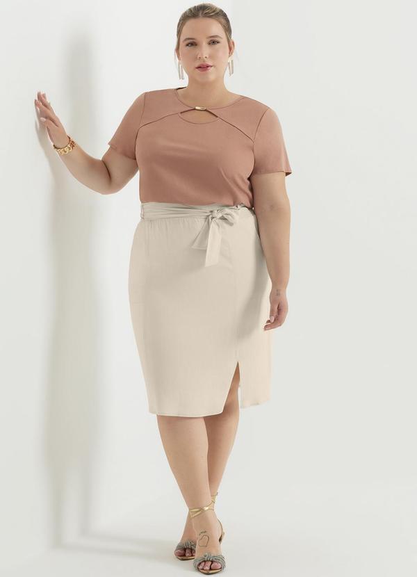 Cativa - Blusa com Abertura no Busto Bege 2