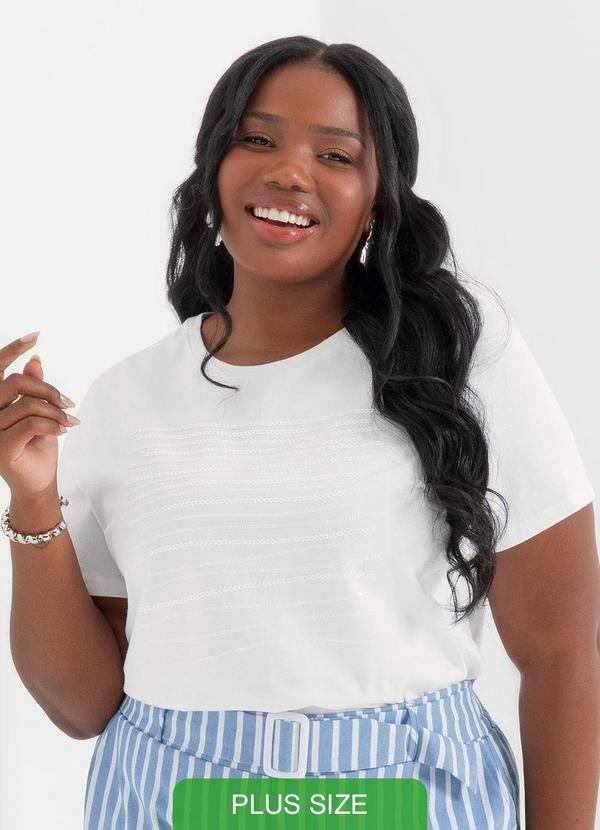 Cativa - Blusa com Bordado de Lantejoulas Branco