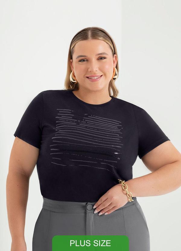 Cativa - Blusa com Bordado de Lantejoulas Preto