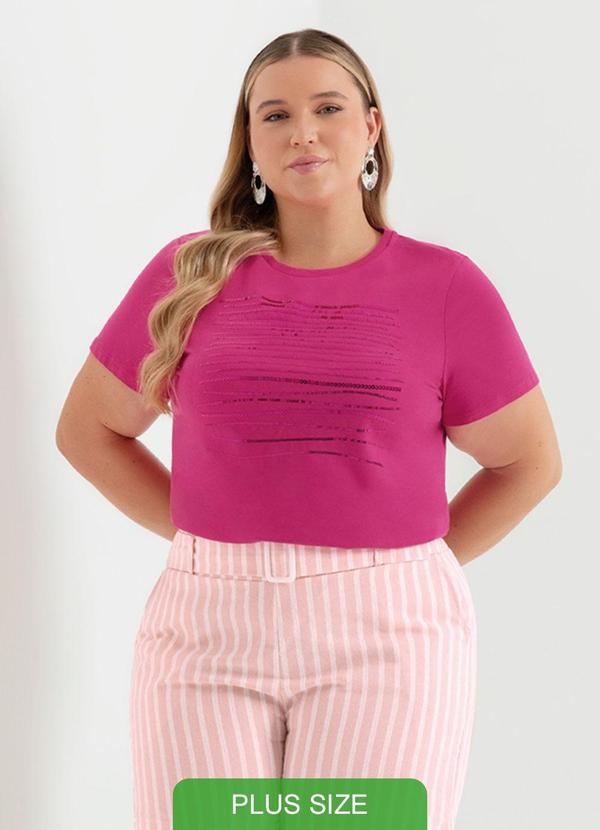 Cativa - Blusa com Bordado de Lantejoulas Rosa