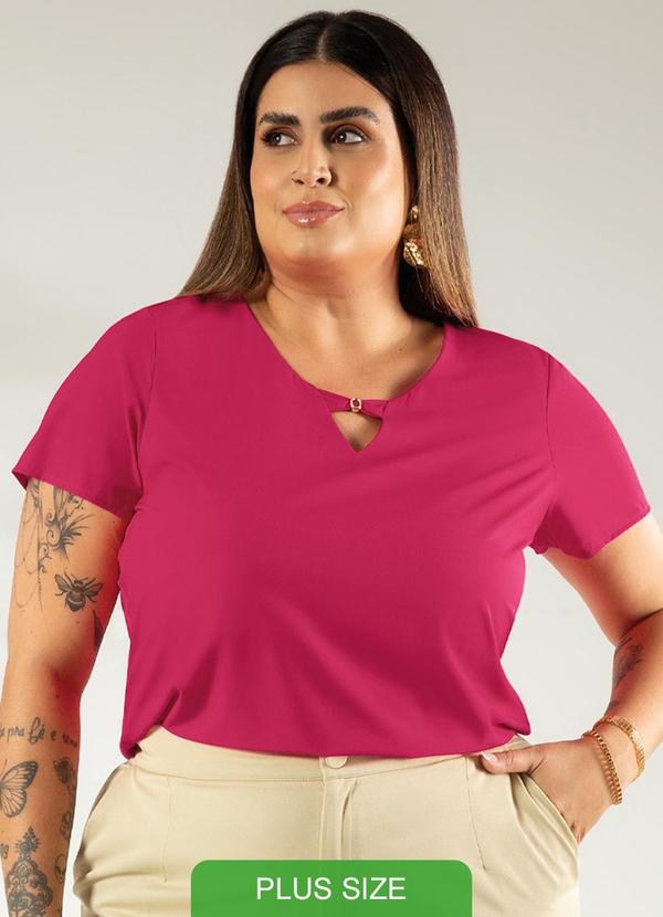 Cativa - Blusa com Detalhe no Decote Rosa