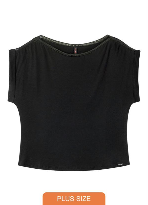 Maelle - Blusa com Detalhe Ombros Preto