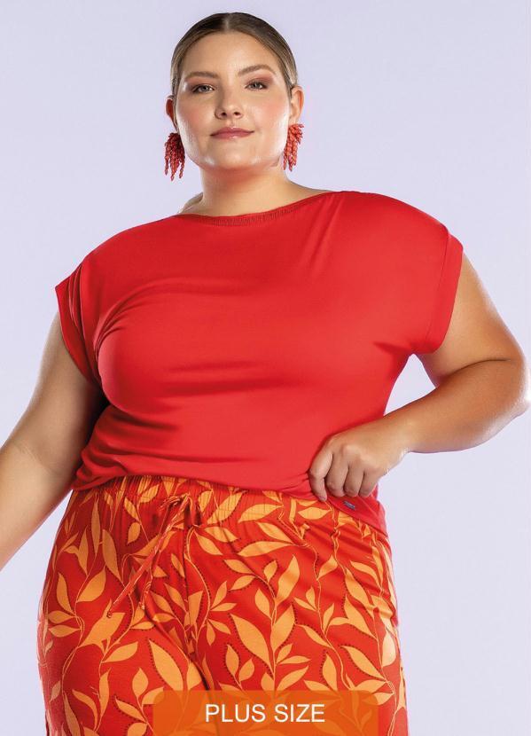 Maelle - Blusa com Detalhe Ombros Vermelho