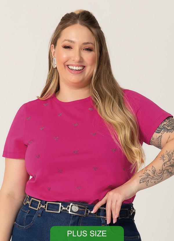 Habana - Blusa com Estampa de Coração Rosa