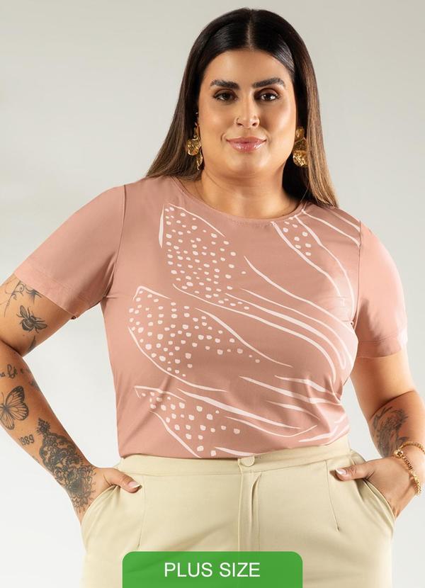Cativa - Blusa com Estampa Sublimática Bege
