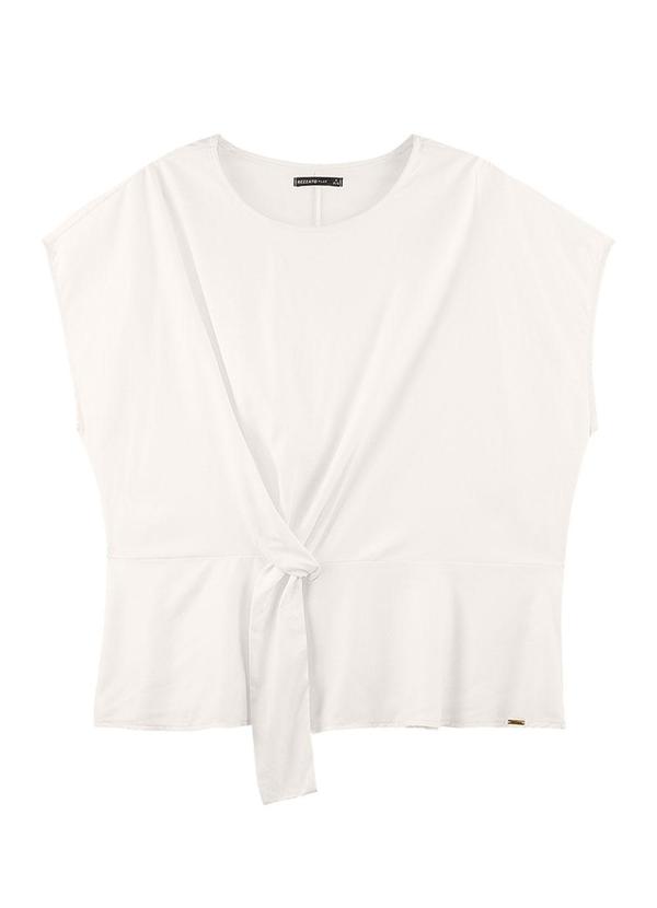 Rezzato - Blusa com Nó Frontal Adulto Plus Size Branco 3