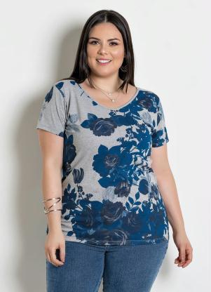 Blusa com Tira nas Costas Plus Size (Floral)