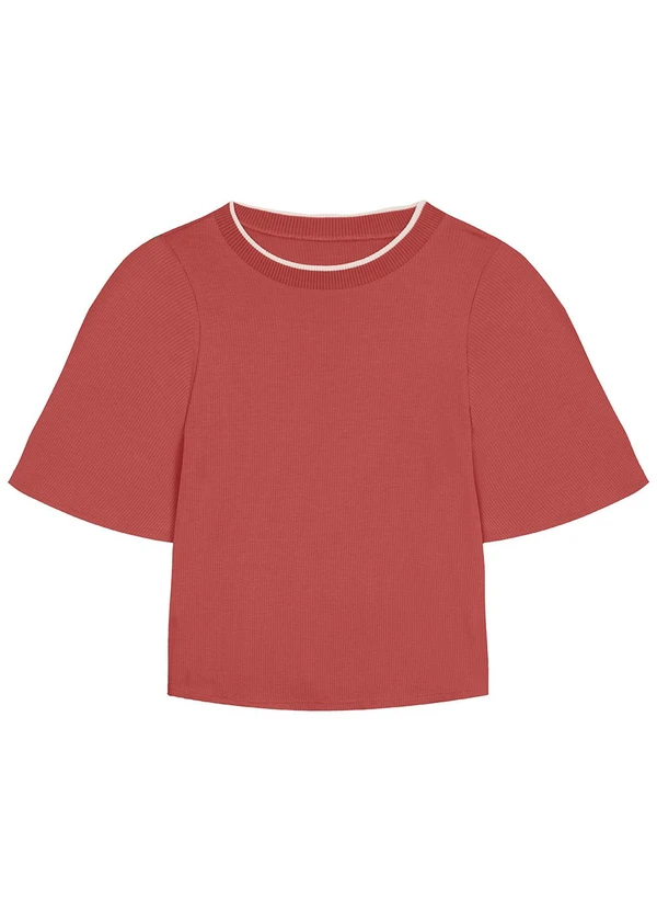 Malwee - Blusa Coral Ampla Canelada