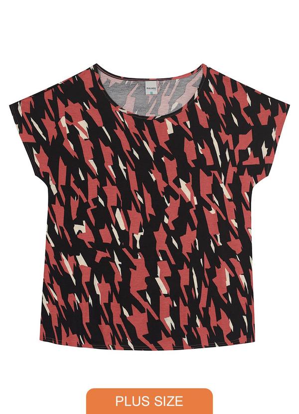 Malwee - Blusa Coral Pied de Poule em Viscose 1
