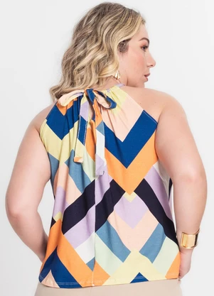 Infinita Cor - Blusa de Alça Plus Size Laranja - INFINITA COR